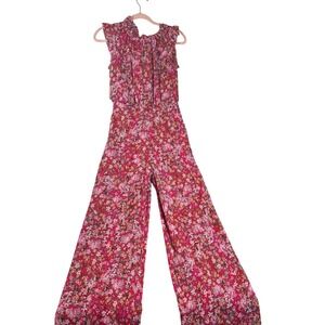 Ali & Jay Jumpsuit Women XS Red Floral NWT Ruffle Wide Leg Anthropologie